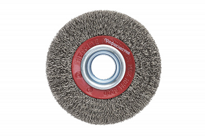 Щетка дисковая, гофрированная для заточных станков с адаптерами (НЕРЖАВЕЙКА)